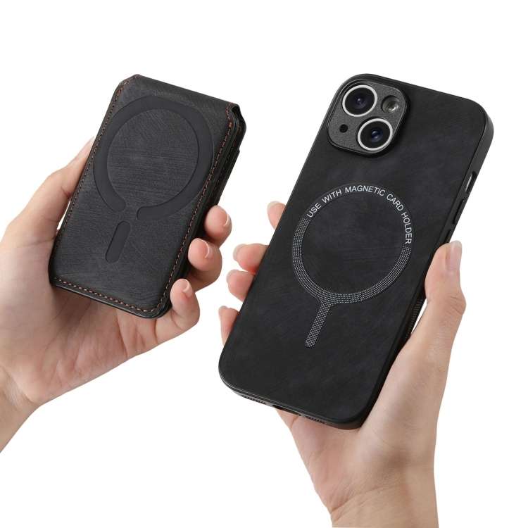 For iPhone 6 / 6s Retro Splitable Magnetic Stand Card Bag Leather Phone Case(Black)