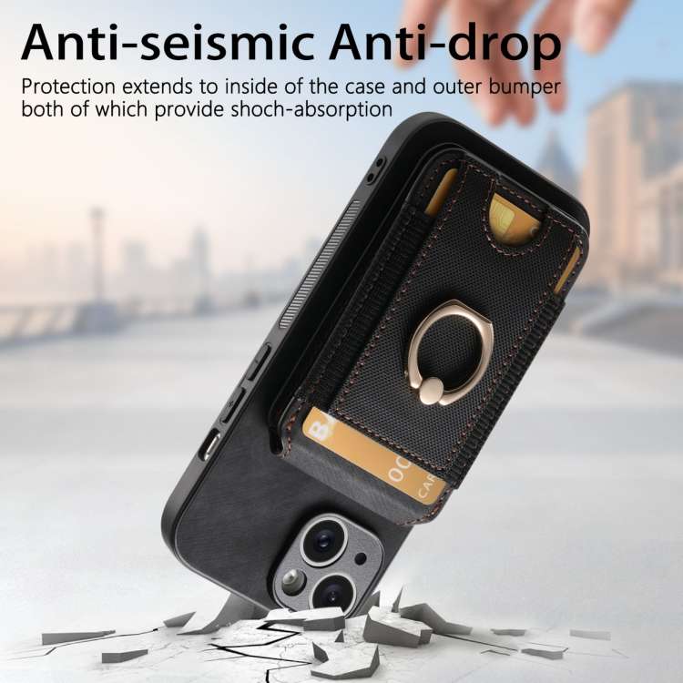 For iPhone 6 / 6s Retro Splitable Magnetic Stand Card Bag Leather Phone Case(Black)