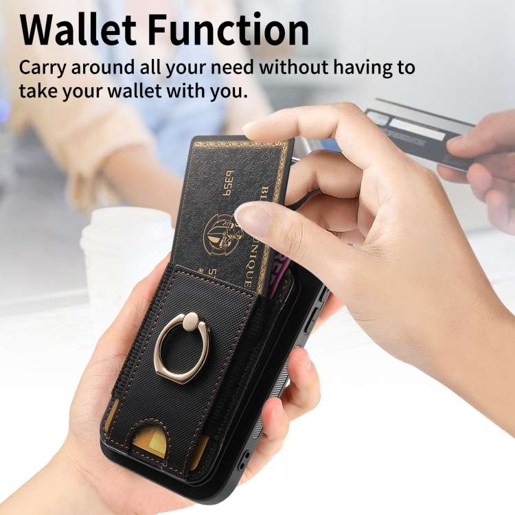For iPhone 6 / 6s Retro Splitable Magnetic Stand Card Bag Leather Phone Case(Black)