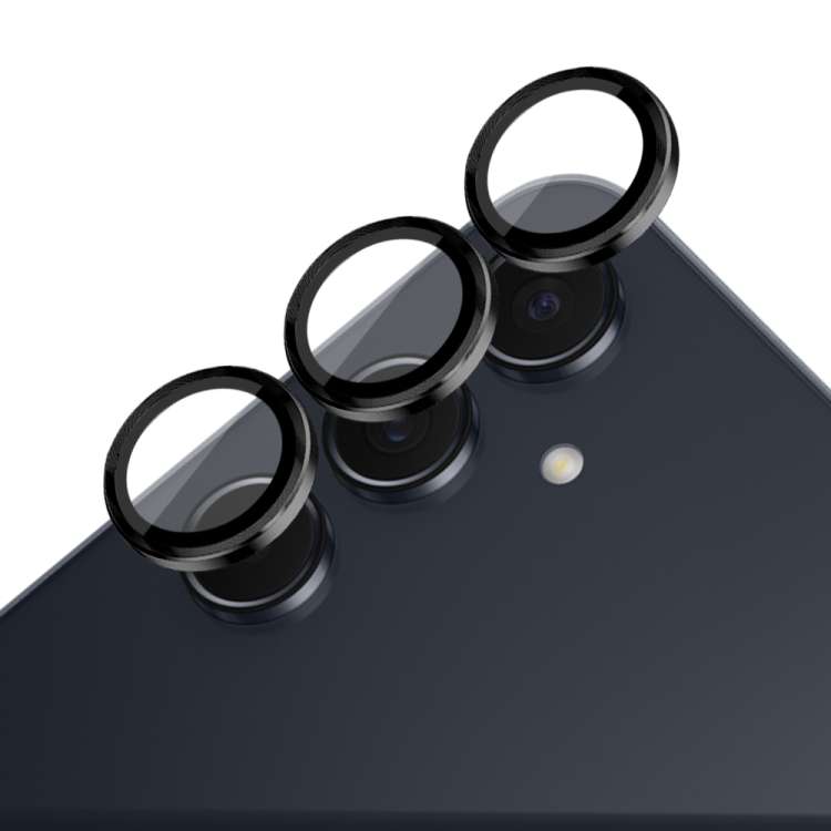 For Samsung Galaxy A55 5G NORTHJO Camera LensCD Vein Metal Ring Tempered Glass Film(Black)