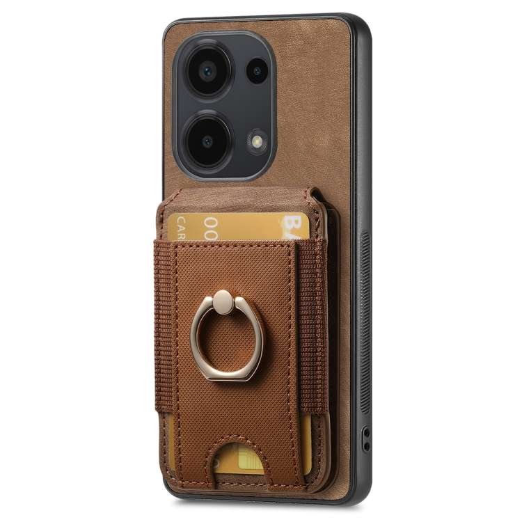 For Xiaomi Redmi 10C Retro Splitable Magnetic Stand Card Bag Leather Phone Case(Brown)