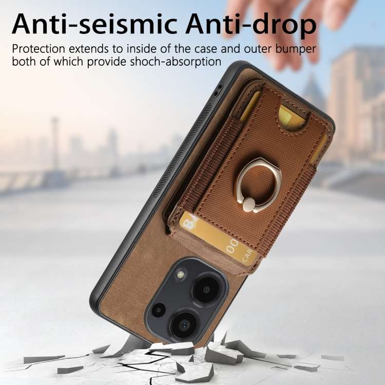 For Xiaomi Redmi 10C Retro Splitable Magnetic Stand Card Bag Leather Phone Case(Brown)