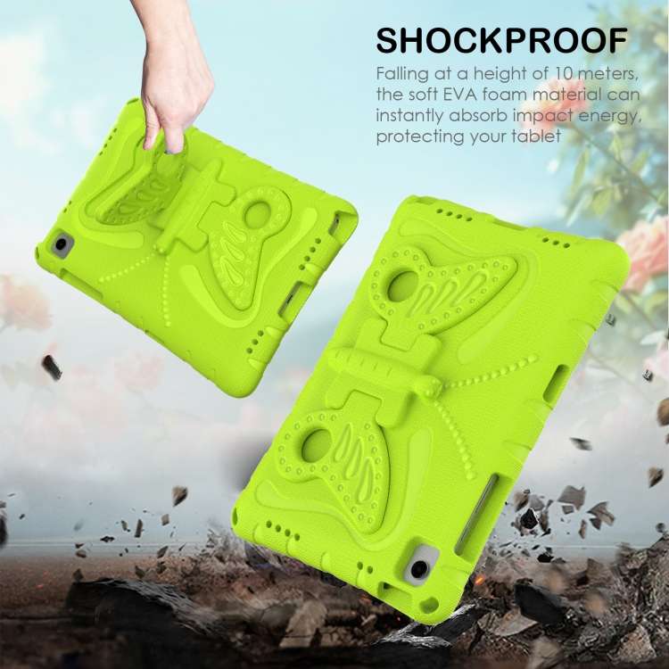 For Samsung Galaxy Tab A9+ X210/X216 Butterfly Bracket EVA Shockproof Tablet Case(Grass Green)