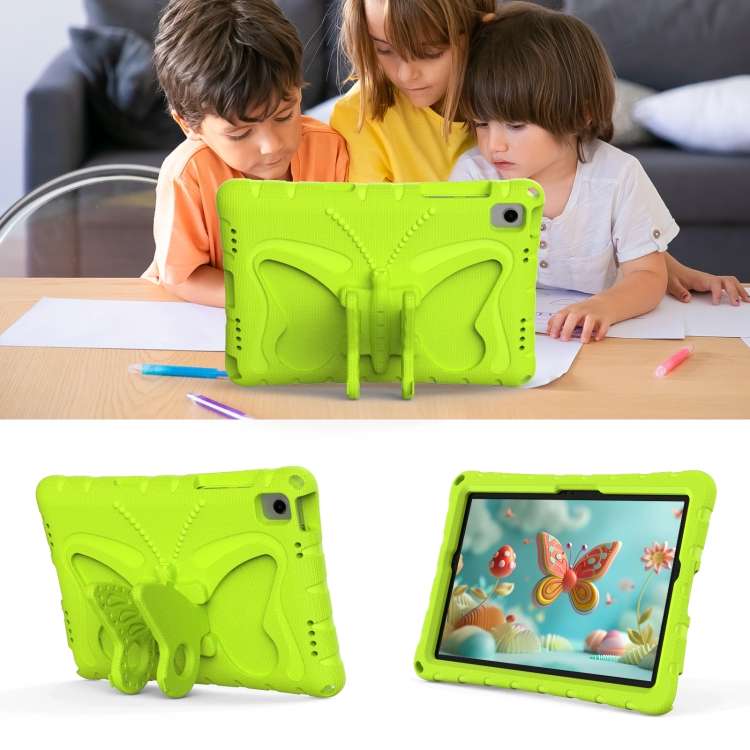 For Samsung Galaxy Tab A9+ X210/X216 Butterfly Bracket EVA Shockproof Tablet Case(Grass Green)