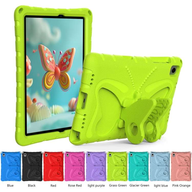 For Samsung Galaxy Tab A9+ X210/X216 Butterfly Bracket EVA Shockproof Tablet Case(Grass Green)