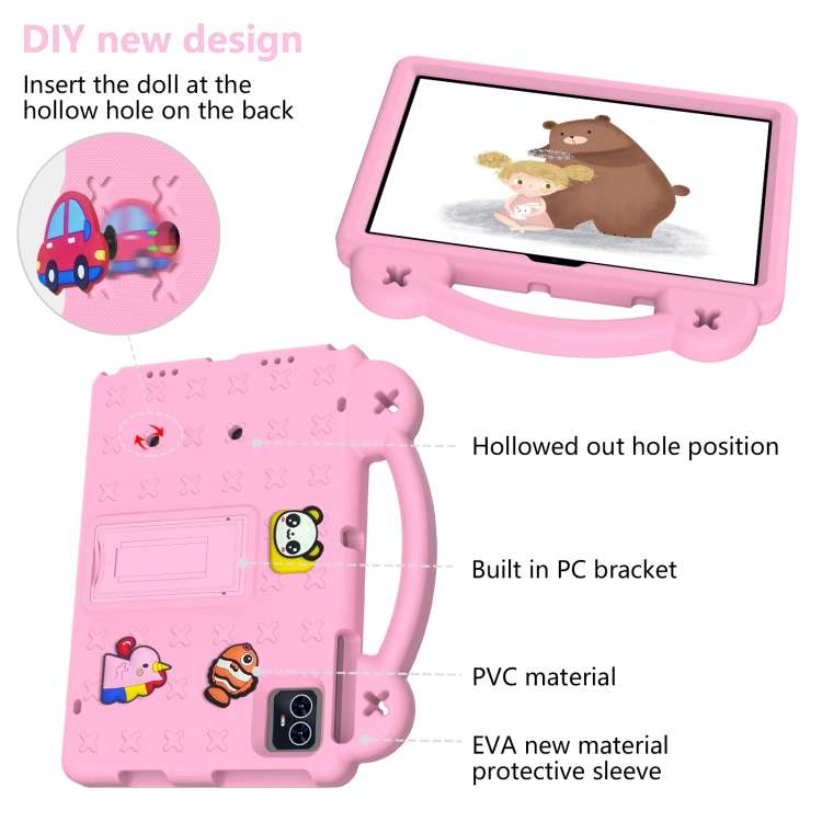 For Walmart ONN 10.1 Gen4 2024 Handle Kickstand Children EVA Shockproof Tablet Case(Pink)