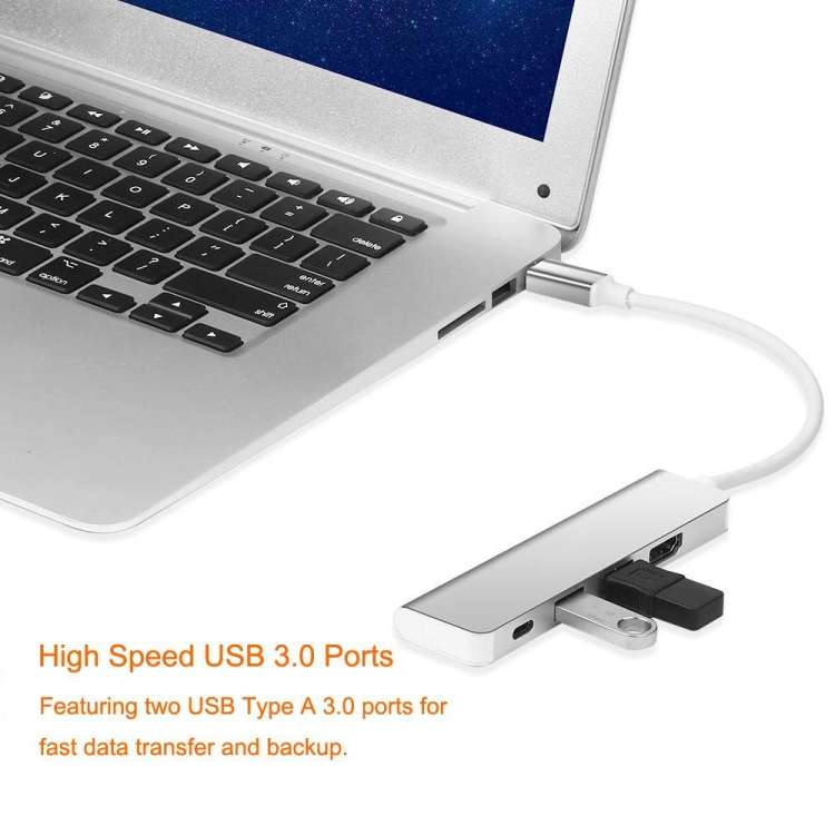 4 in 1 Type C Hub with HDMI  USB 3.0 Adapter for MacBook Hub USB Computer Peripherals USB Type C HDM
