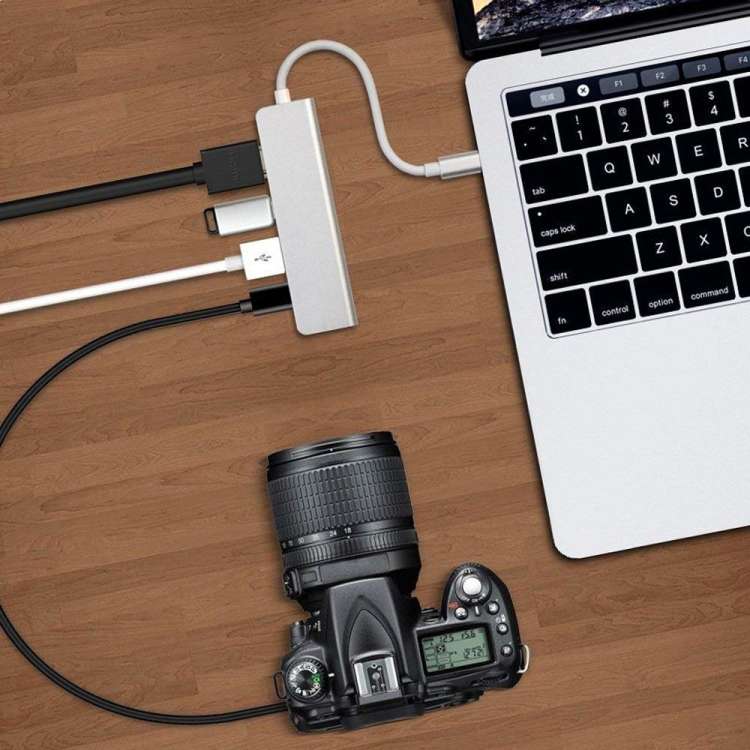 4 in 1 Type C Hub with HDMI  USB 3.0 Adapter for MacBook Hub USB Computer Peripherals USB Type C HDM