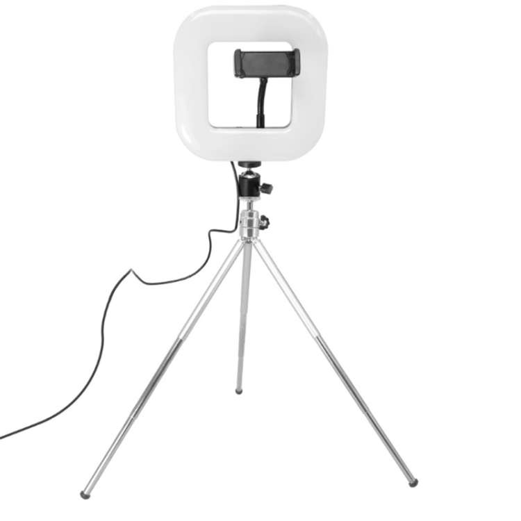 XWJ-D21C Dimmable LED Square Light With Tripod Net Red Live Fill Light Phone Holder
