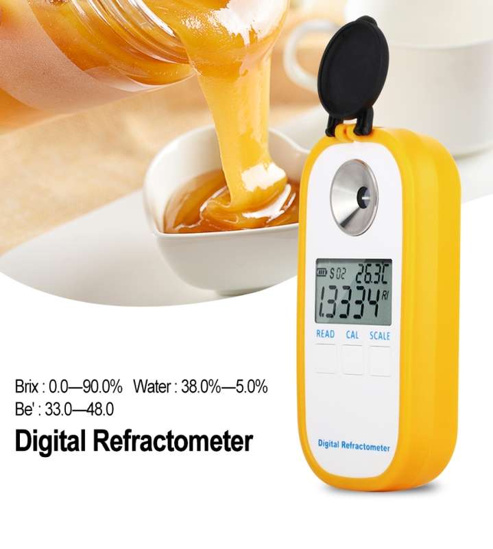 DR301 Digital Honey Refractometer Measuring Sugar Content Meter Range 090 Brix Refractometer Baume H