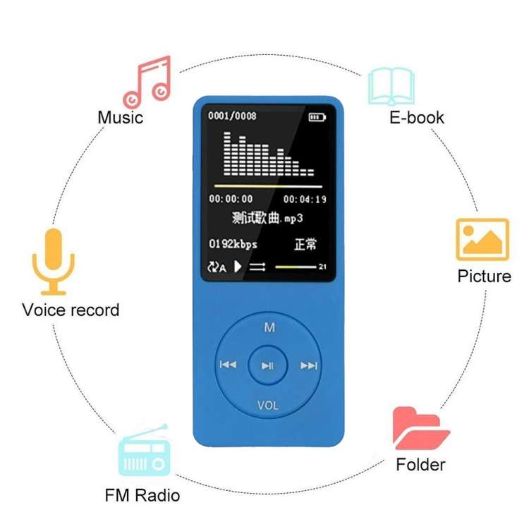 Fashion Portable LCD Screen FM Radio Video Games Movie MP3 MP4 Player Mini Walkman, Memory Capacity: