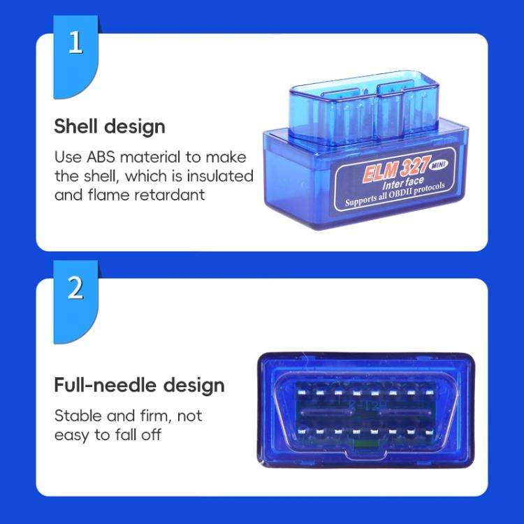New OBD V2.1 mini ELM327 OBD2 Bluetooth Auto Scanner OBDII 2 Car ELM 327 Tester Diagnostic Tool for