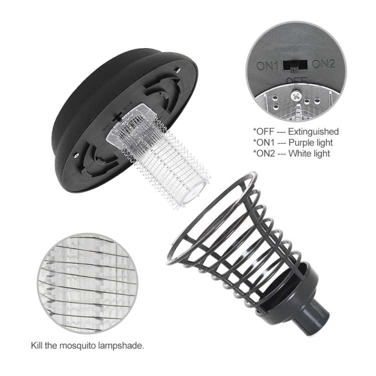 LED Solar Power Mosquito Repellent Bug Zapper Killer UV Lamp Insect Pest Outdoor Garden Lawn Landsca