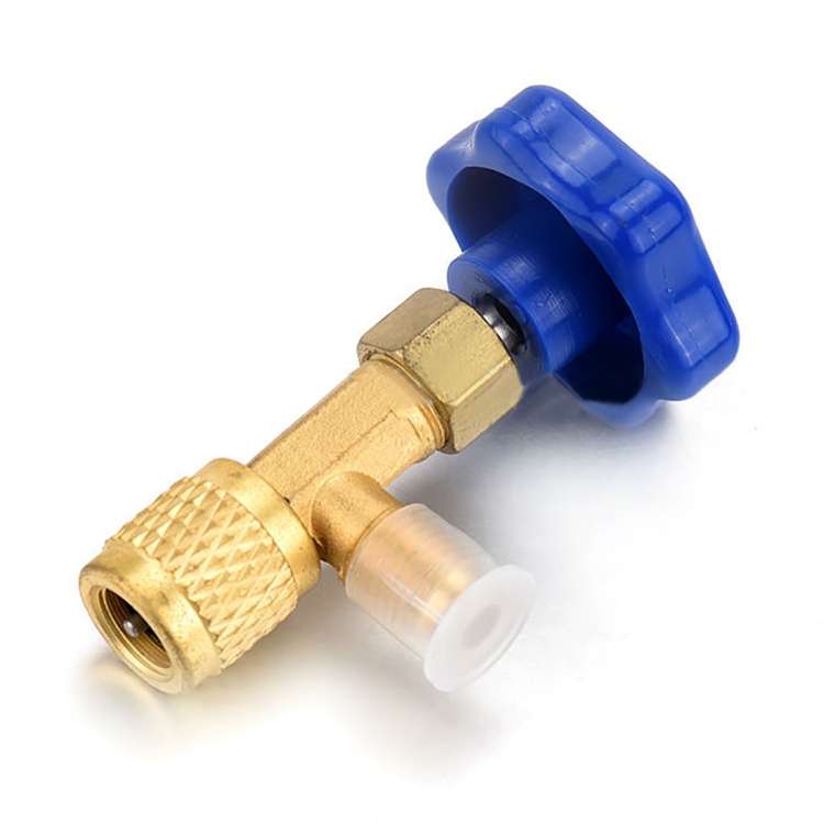 Blue Metal Valve Bottle Opener 1/4 SAE Connector Dispensing Refrigerant Valve Bottle Openers for R2