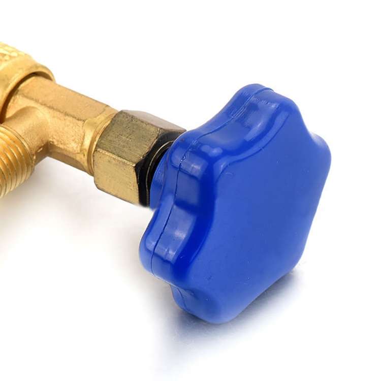 Blue Metal Valve Bottle Opener 1/4 SAE Connector Dispensing Refrigerant Valve Bottle Openers for R2