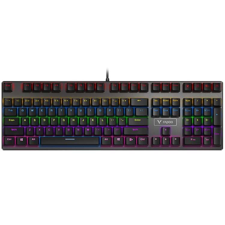 Rapoo V700S 104 Keys Mixed Color Backlight USB Wired Game Computer Without Punching Mechanical Keybo