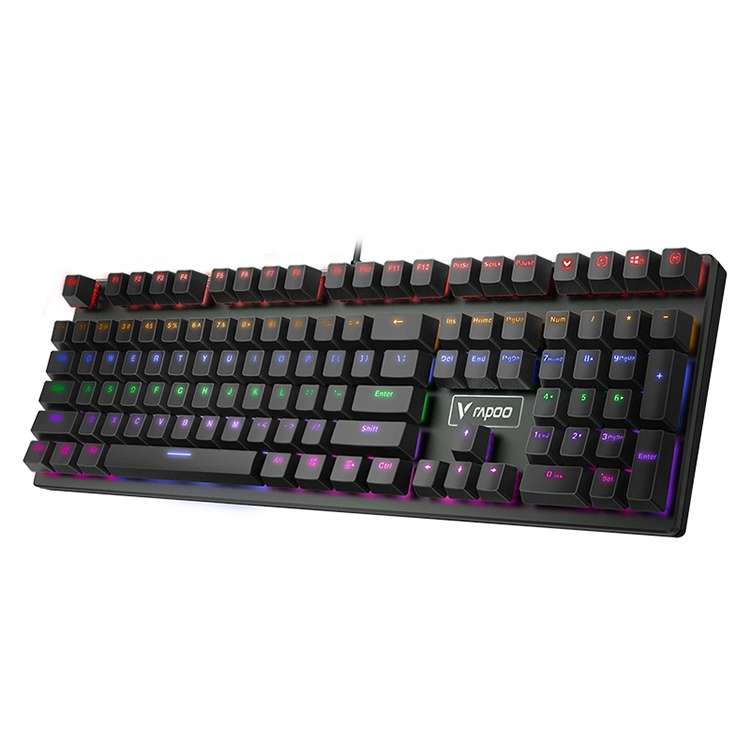 Rapoo V700S 104 Keys Mixed Color Backlight USB Wired Game Computer Without Punching Mechanical Keybo
