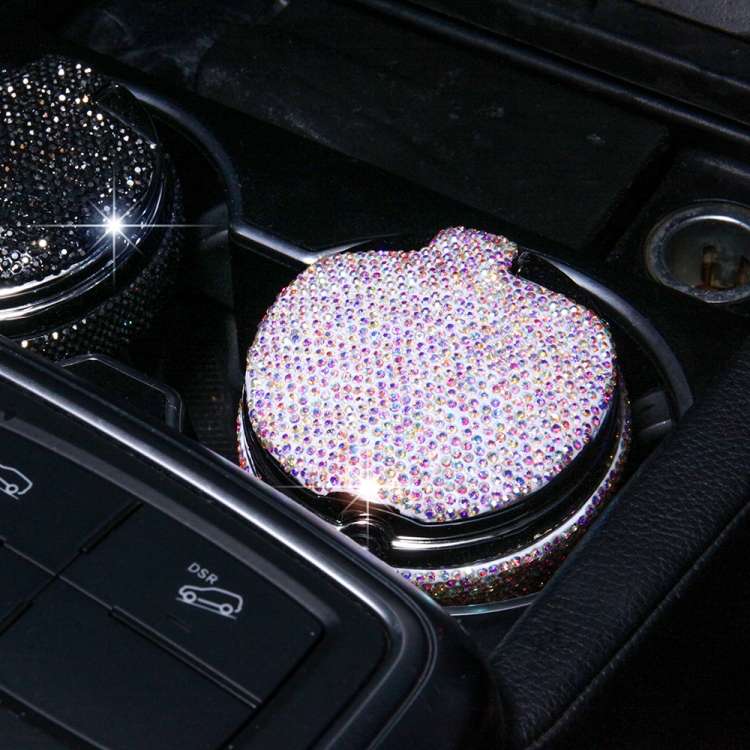 Studded Diamond Car Ashtray with Led Lamp(AB)