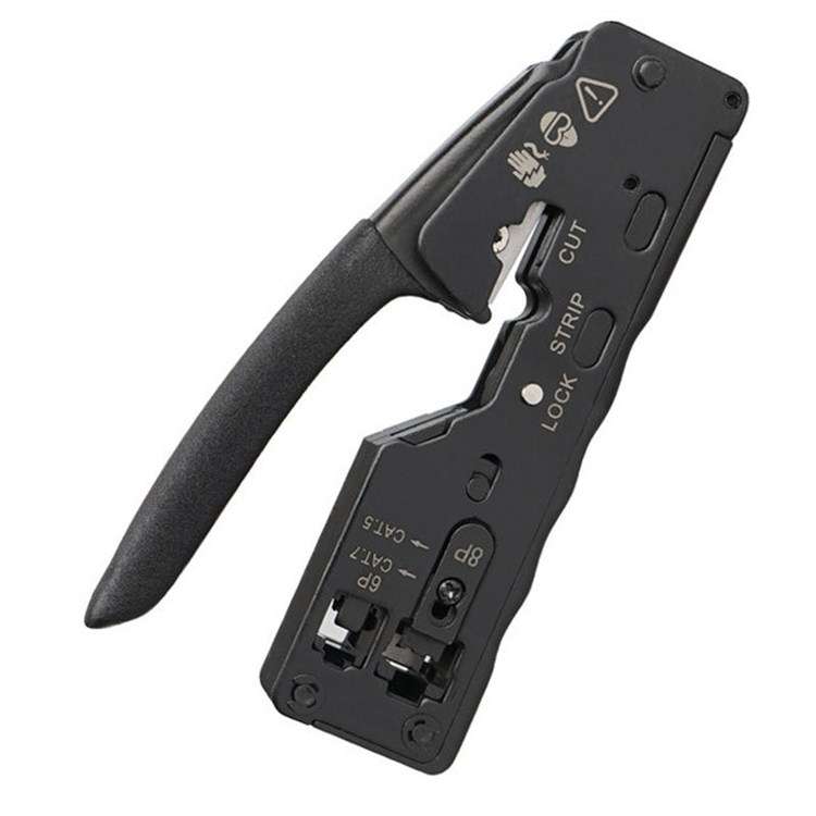 Multifunctional Seven-type Through-hole Crystal Head 6P8P Wire Stripping Network Tool Extrusion Crim