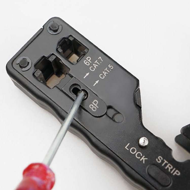 Multifunctional Seven-type Through-hole Crystal Head 6P8P Wire Stripping Network Tool Extrusion Crim