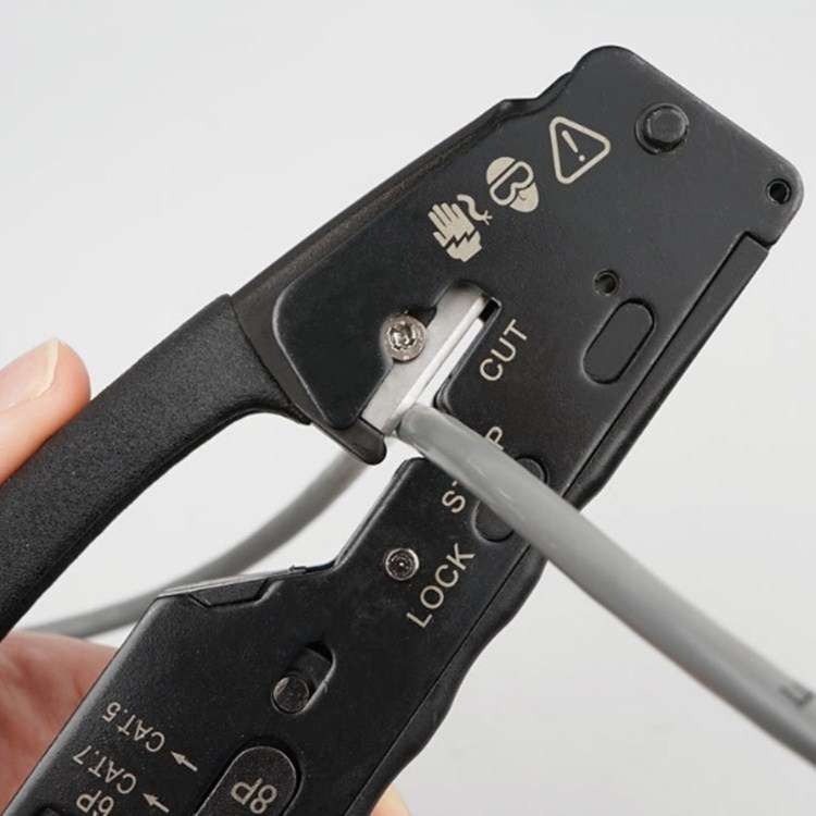 Multifunctional Seven-type Through-hole Crystal Head 6P8P Wire Stripping Network Tool Extrusion Crim