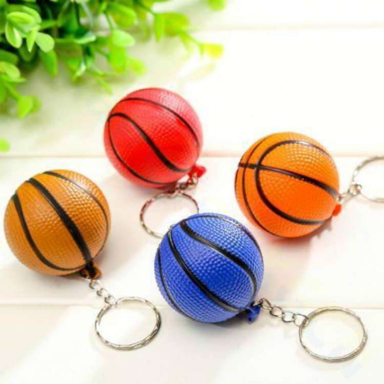 5 PCS Plastic Mini Basketball Keychain Men Car Key Ring Sports Souvenir Holiday Gift Random Color De