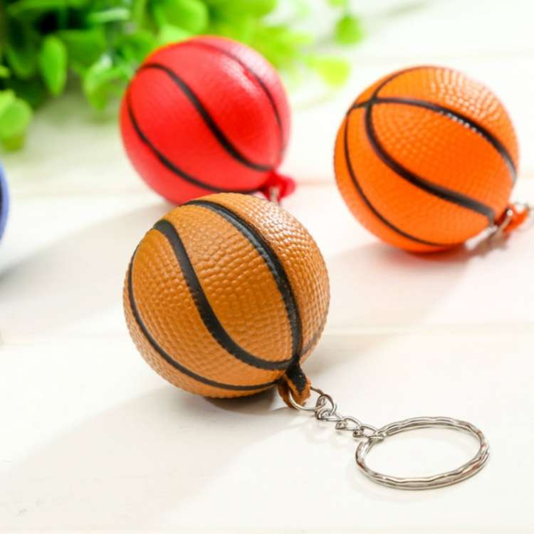 5 PCS Plastic Mini Basketball Keychain Men Car Key Ring Sports Souvenir Holiday Gift Random Color De