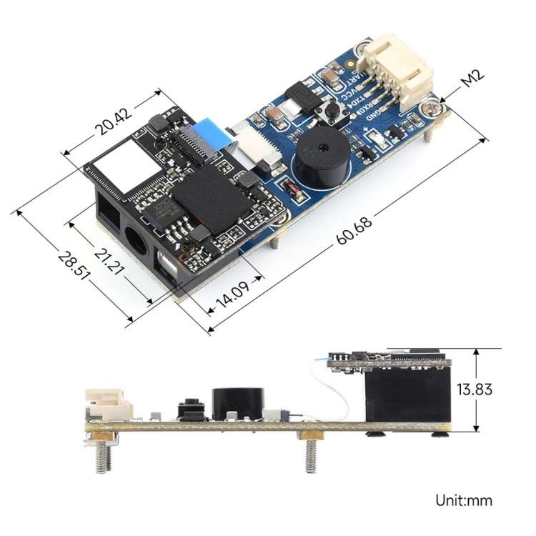 Waveshare 2D Codes Scanner Module Supports 4mil High-density Barcode Scanning,23962