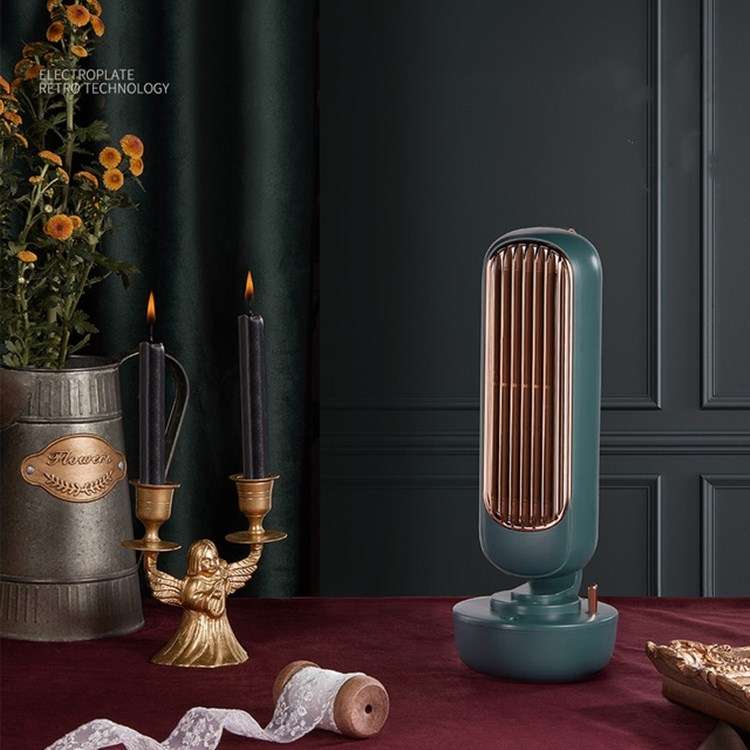 Retro Humidification Tower Fan USB Leafless Fan Water Cooling Spray Humidification Desktop Fan Coole