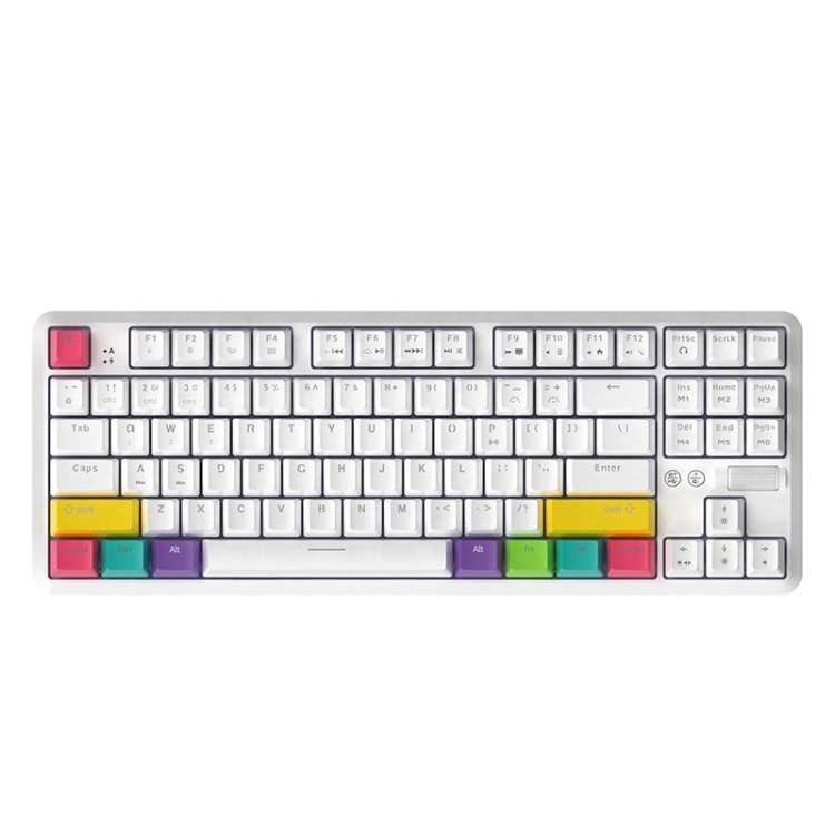 Ajazz K870T 87-keys Wired Bluetooth + Type-C Rechargeable Mechanical Keyboard  Mini RGB Backlit Keyb
