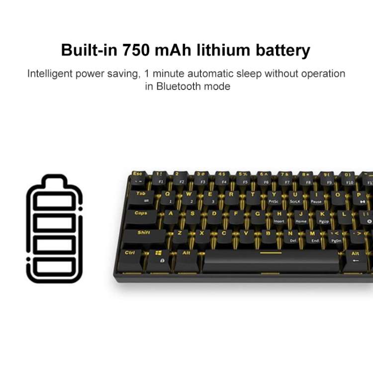 RK61 61 Keys Bluetooth / 2.4G Wireless / USB Wired Three Modes Tablet Mobile Gaming Mechanical Keybo