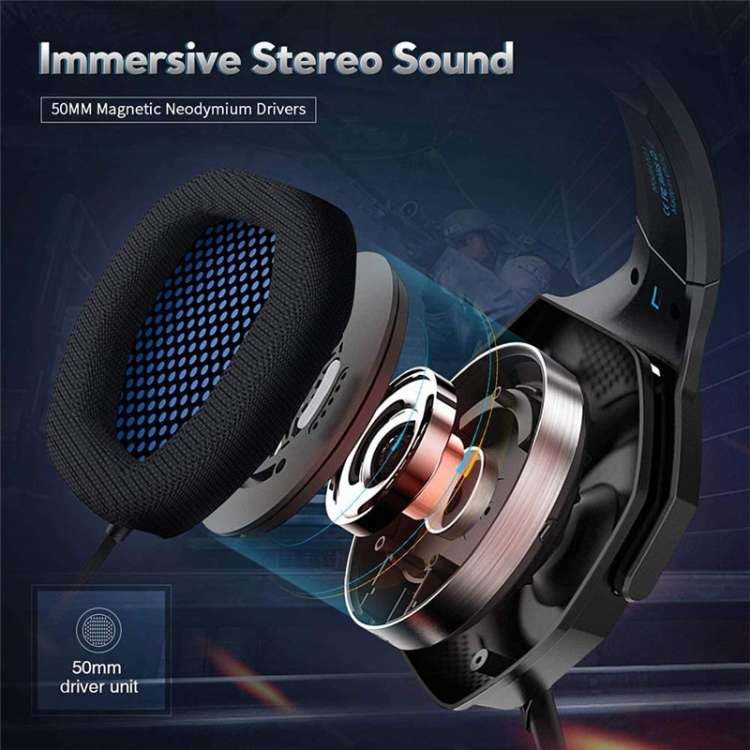 NUBWO N13 Heavy Bass Gaming Headphone with Microphone, Cable Length:1.6m