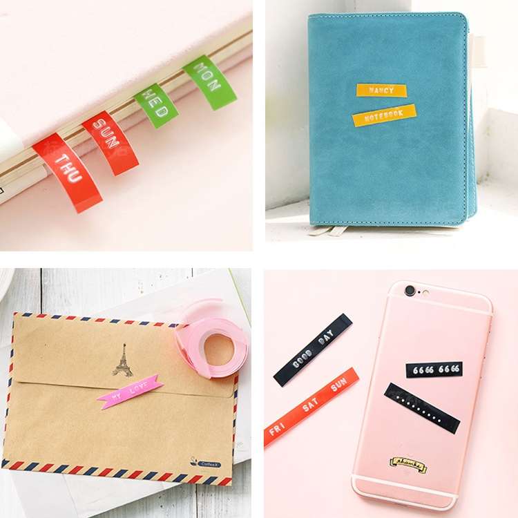 CIDY C101 Mini Manual Label Machine Embossing Machine Typewriter Hand Account Decorative Tape Paper,