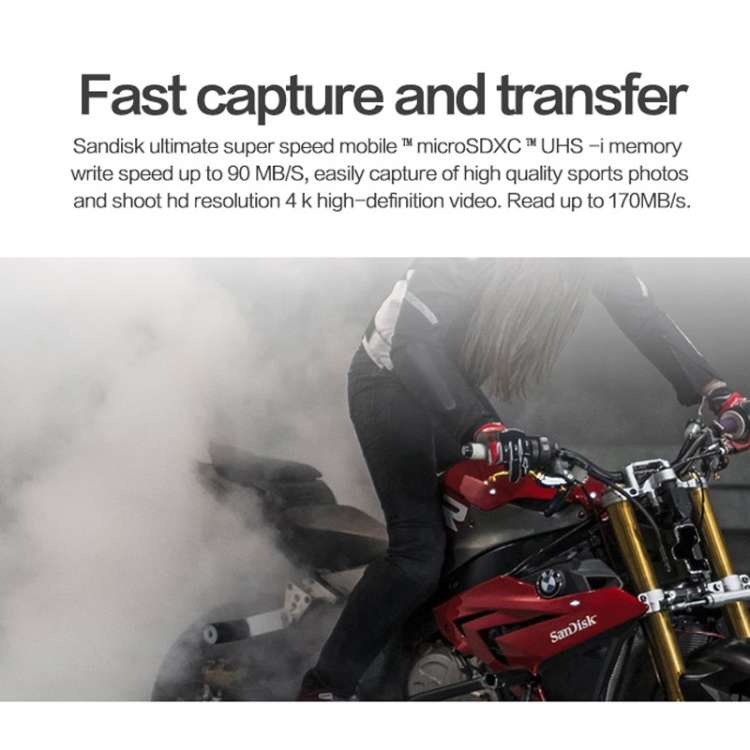 SanDisk U3 High-Speed Micro SD Card  TF Card Memory Card for GoPro Sports Camera, Drone, Monitoring