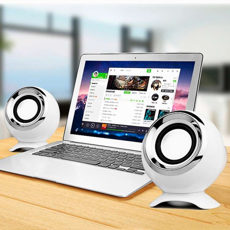 BOAI 072 Notebook Desktop Computer Speaker USB Multimedia Mini Audio(White)