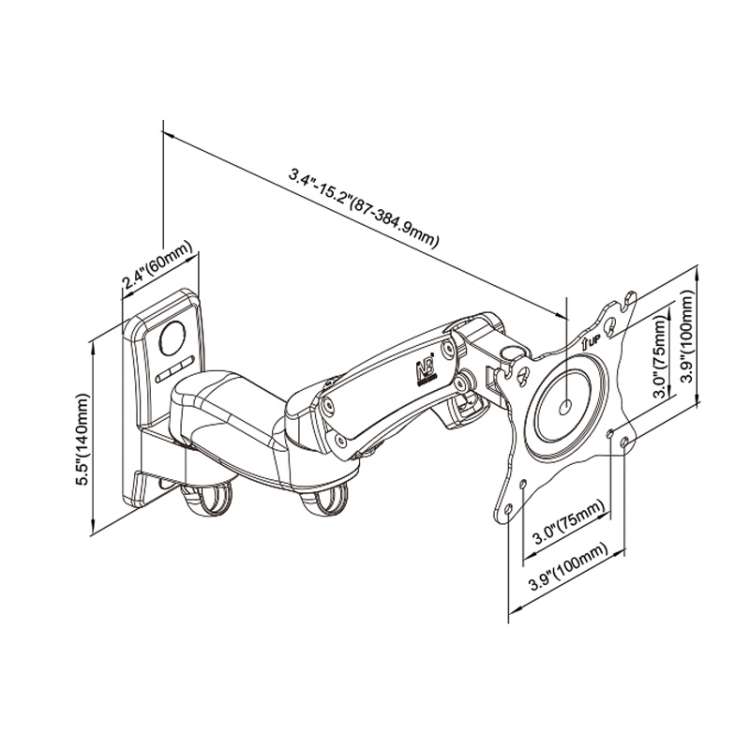 NORTH BAYOU Universal Telescopic Rotating Lifting Monitor Bracket, Model: F150 (Silver)