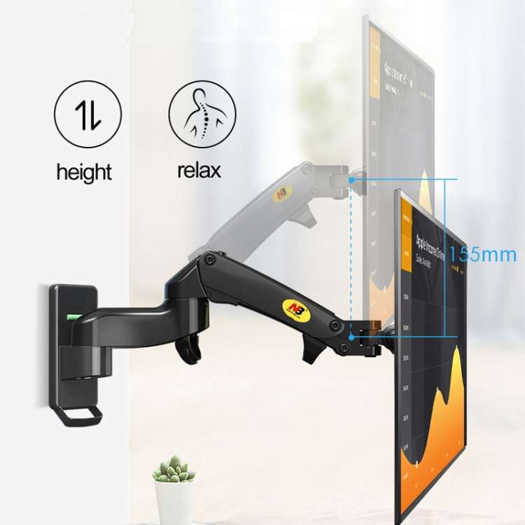 NORTH BAYOU Universal Telescopic Rotating Lifting Monitor Bracket, Model: F150 (Silver)