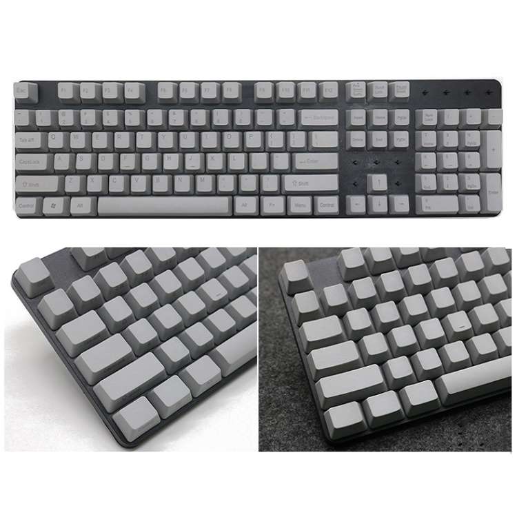 Mechanical Keyboard Laser PBT Keycap Light Gray Side Words