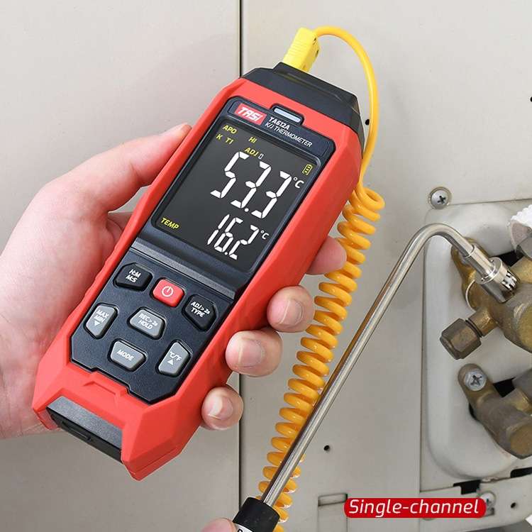 TASI Contact Temperature Meter K-Type Thermocouple Probe Thermometer, Style: TA612A Single Channel