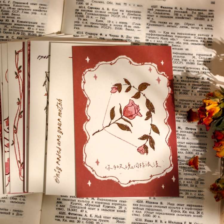 2 Boxes Mr. Paper Postcard Rose Collection Hand Painted Floral Handbook Greeting Cards