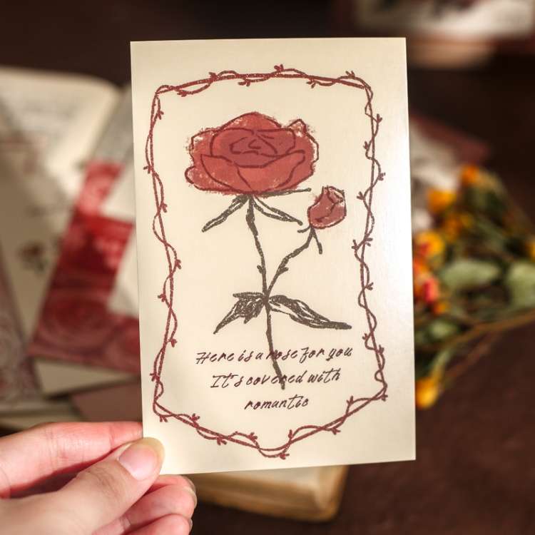 2 Boxes Mr. Paper Postcard Rose Collection Hand Painted Floral Handbook Greeting Cards
