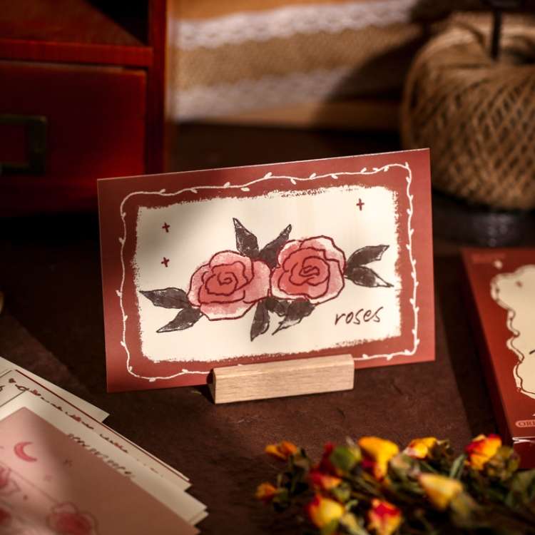 2 Boxes Mr. Paper Postcard Rose Collection Hand Painted Floral Handbook Greeting Cards