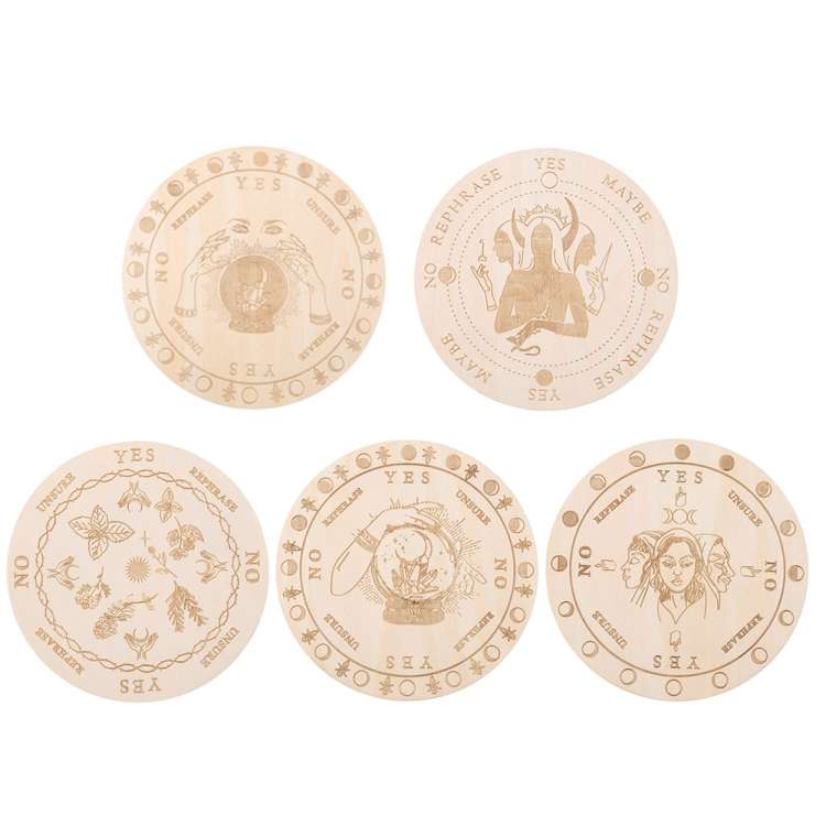 Carving Pattern Round Wood Craft Ouija Board 25cm(7)