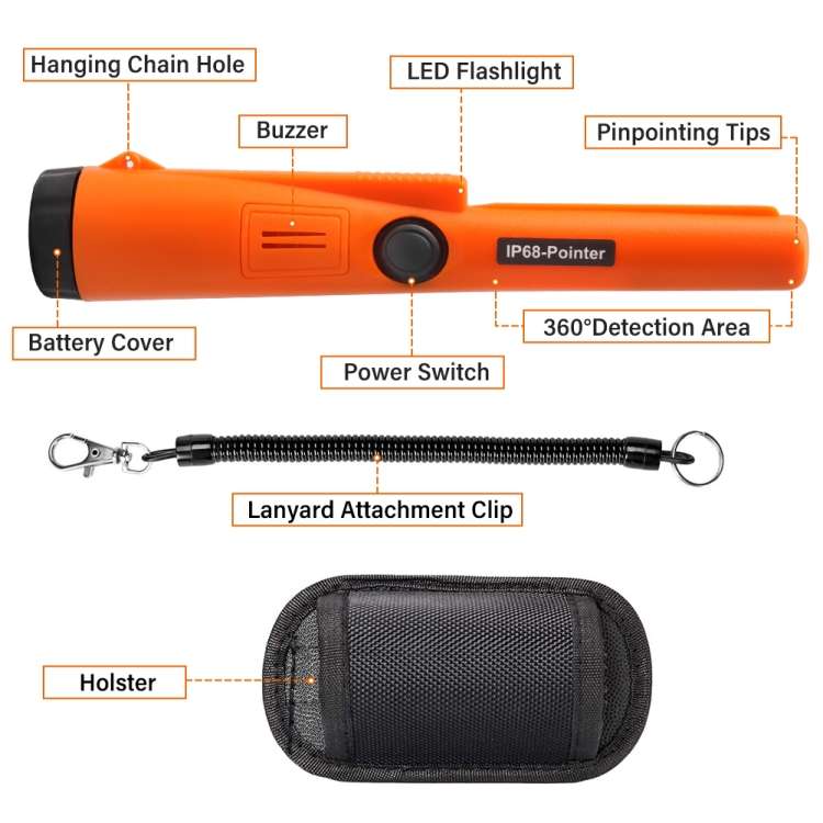 IP68-Pointer Handheld Metal Detector 3M Waterproof Positioning Stick
