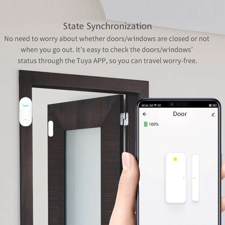 Tuya WiFi Door Magnetic Sensor Remote Intelligent Linkage Doors Windows Switch Anti-alarm APP Remind