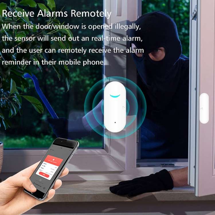 Tuya WiFi Door Magnetic Sensor Remote Intelligent Linkage Doors Windows Switch Anti-alarm APP Remind