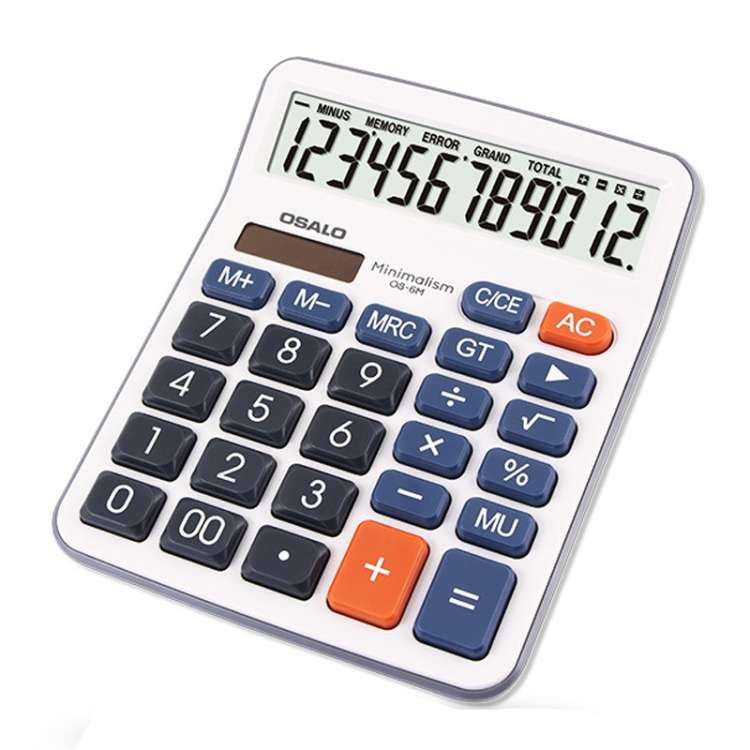 OSALO OS-6M 12-digit Office Desktop Calculator Solar Dual Power Calculator