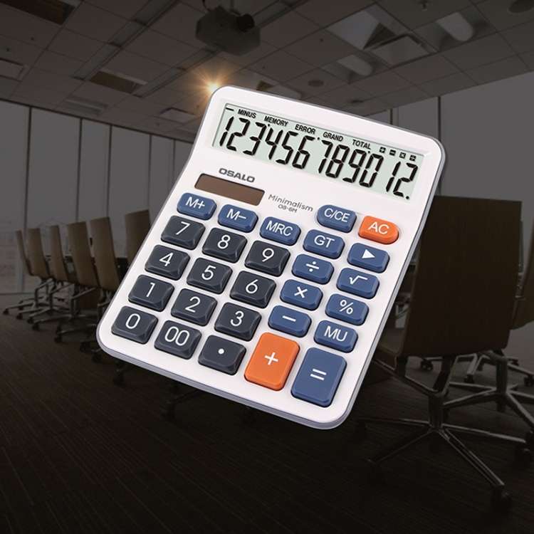 OSALO OS-6M 12-digit Office Desktop Calculator Solar Dual Power Calculator