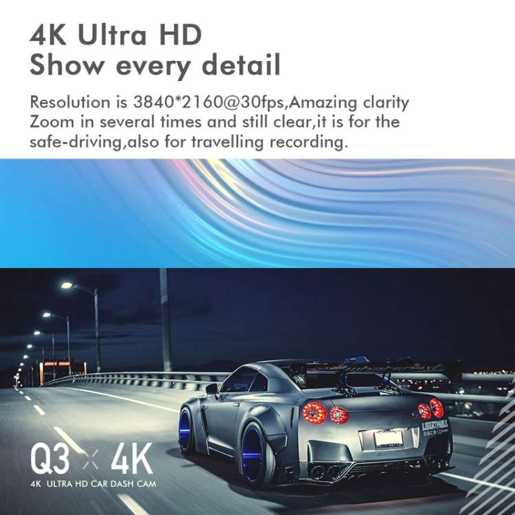Anytek Q3 4K Driving Recorder WiFi Dual Record Night Vision Sensor Mobile Detection Recorder