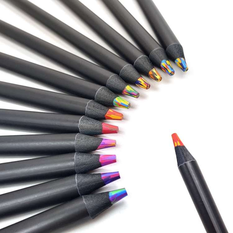 12pcs /Set  Rainbow Pencils Wooden Colored Pencil For Kids Adults Art Drawing